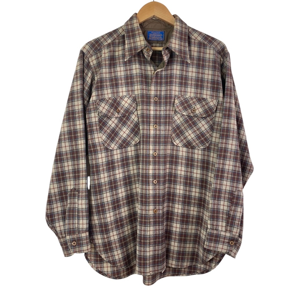 Vintage Pendleton Country Traditionals Wool Flannel Plaid Button-Up Shirt Large